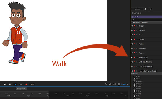 How to set walk cycles in Adobe Character Animator