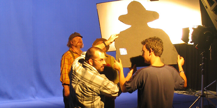 Philip Smith directs on the set of Crooked Mick of the Speewah.
