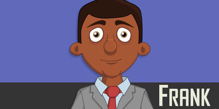 Frank - A black adult male businessman puppet