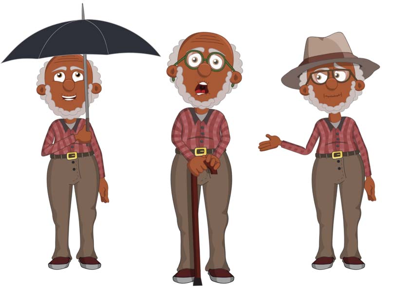 Gus - an elderly black male puppet