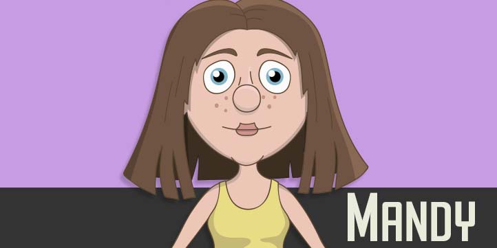Mandy - a teen female white puppet