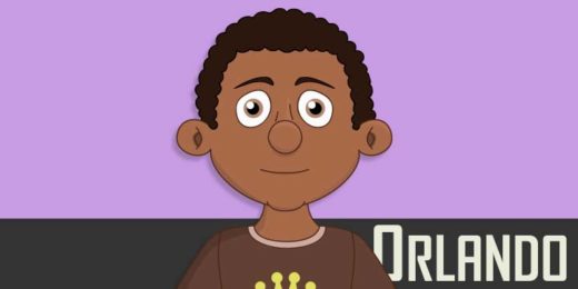 Orlando - a teen male black puppet