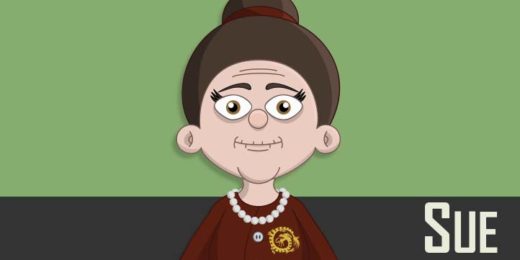 Sue - an asian elderly female puppet