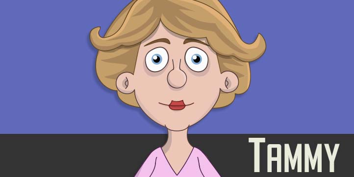 Tammy - an adult female white puppet
