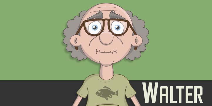 Walter - a white elderly male puppet