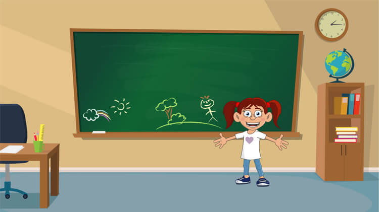 Adobe Character Animator Puppets Blackboard School Classroom background