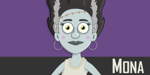 Mona - A Halloween Zombie Adult female bride Puppet for Adobe Character Animator