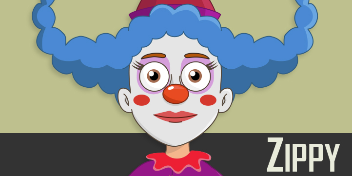Zippy - A female clown puppet for Adobe Character Animator.