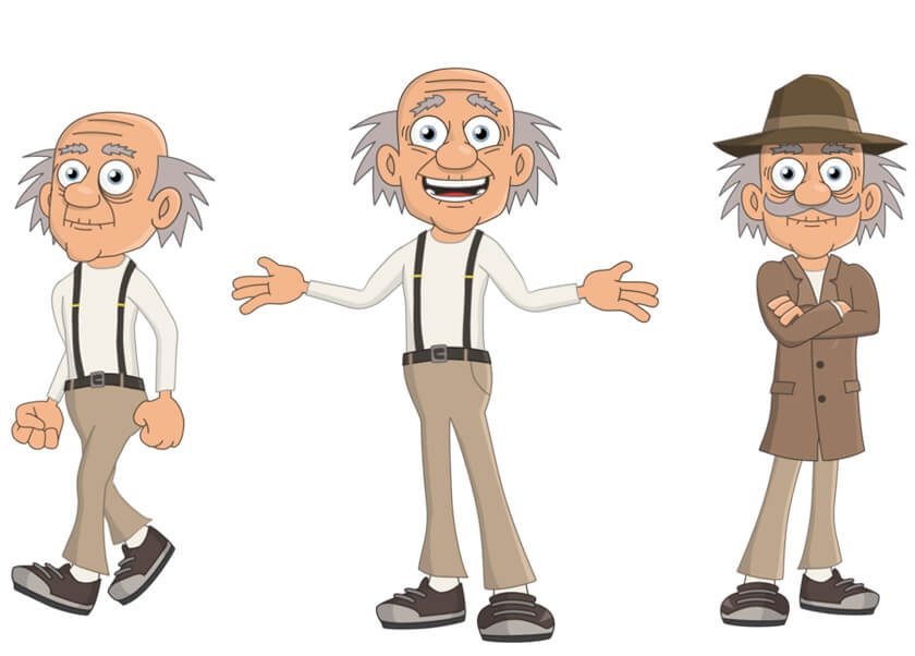 Cedric - Elderly, white male Puppet for Adobe Character Animator