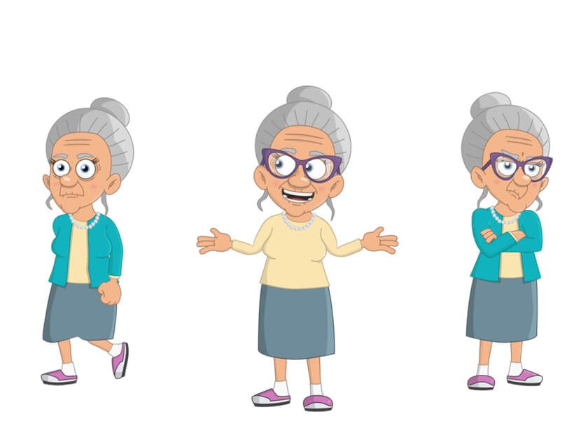 Dolores - Elderly, white Female Puppet for Adobe Character Animator