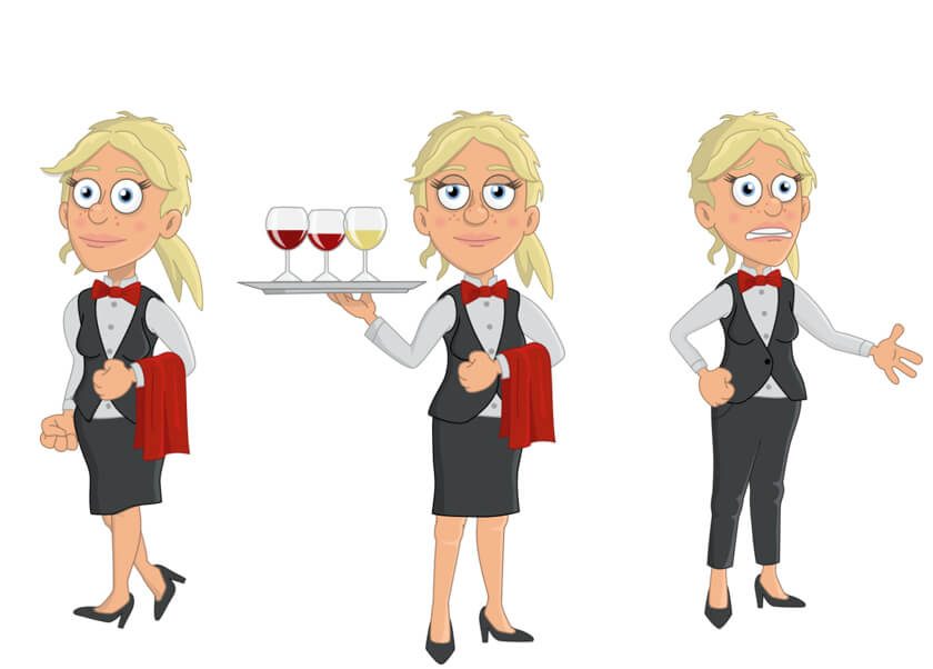 Jordyn - White, Waitress, female Puppet for Adobe Character Animator