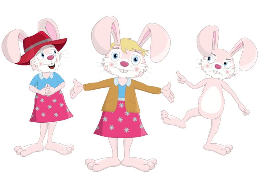 Mrs. Easter Bunny puppet available for Adobe Character Animator