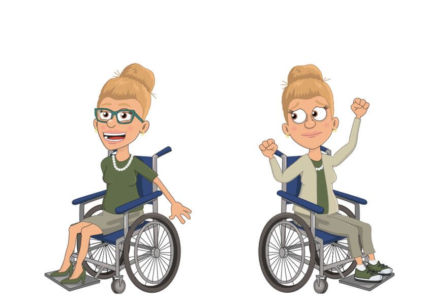 Unity - Wheelchair disabled female Puppet for Adobe Character Animator
