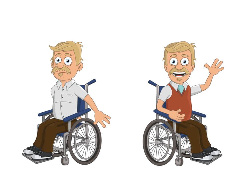 Vern - Wheelchair disabled male Puppet for Adobe Character Animator
