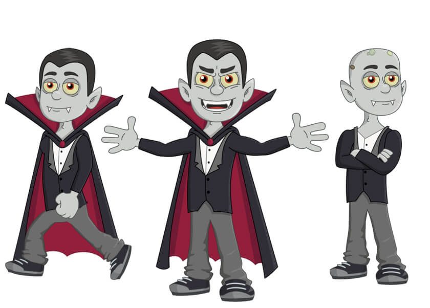 Vlad - A Halloween vampire Dracula zombie teenager male puppet for Adobe Character Animator
